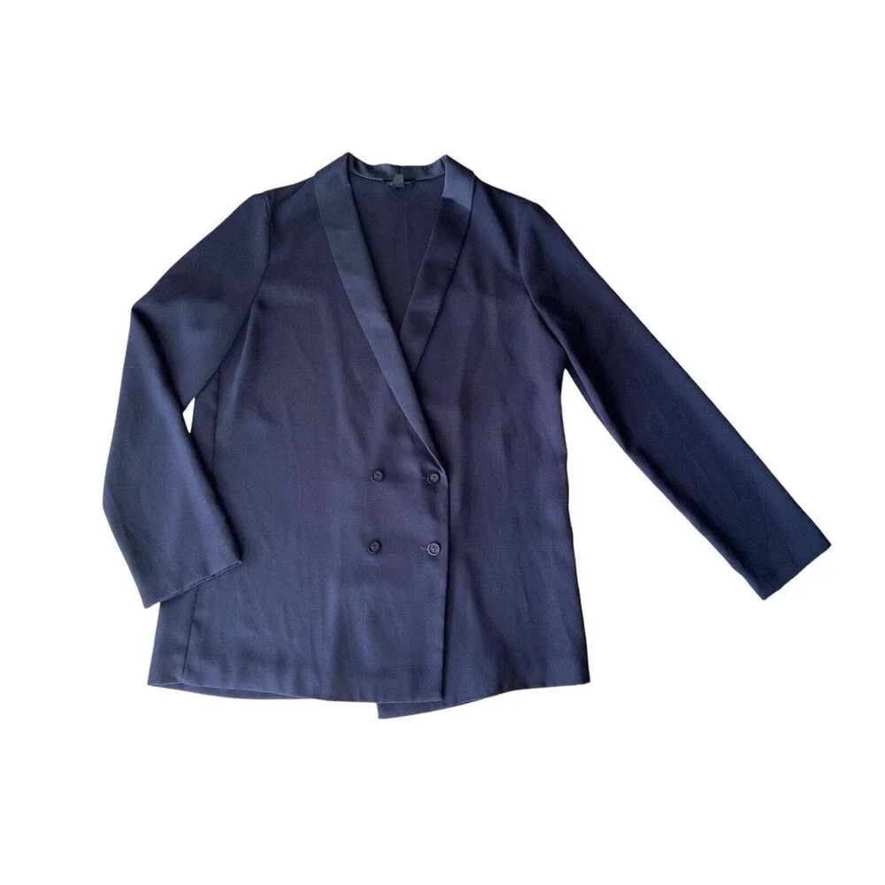 Topshop‎ Navy Blue Double Breasted Blazer Sz 8